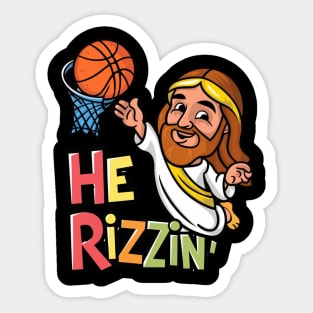 He is rizzin Sticker